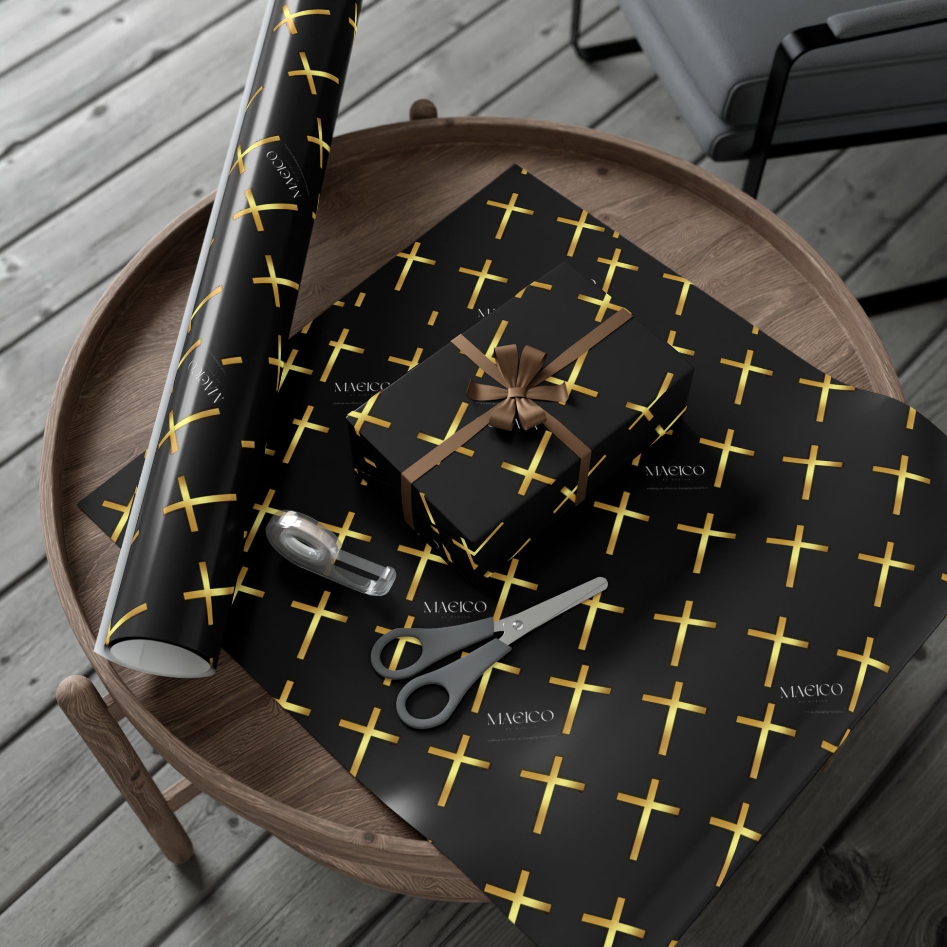MAEICO Elegant Cross Gift Wrap Papers