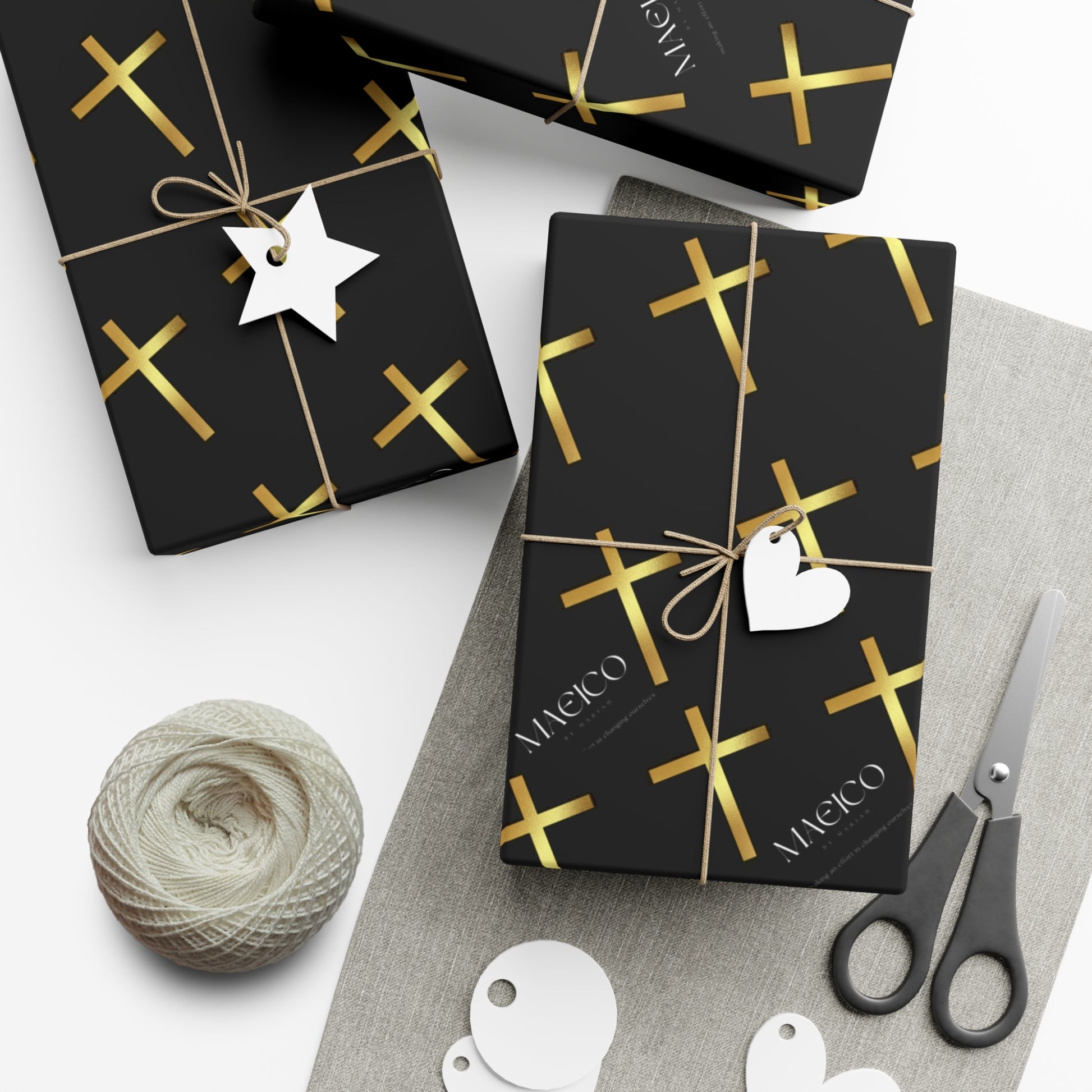 MAEICO Elegant Cross Gift Wrap Papers