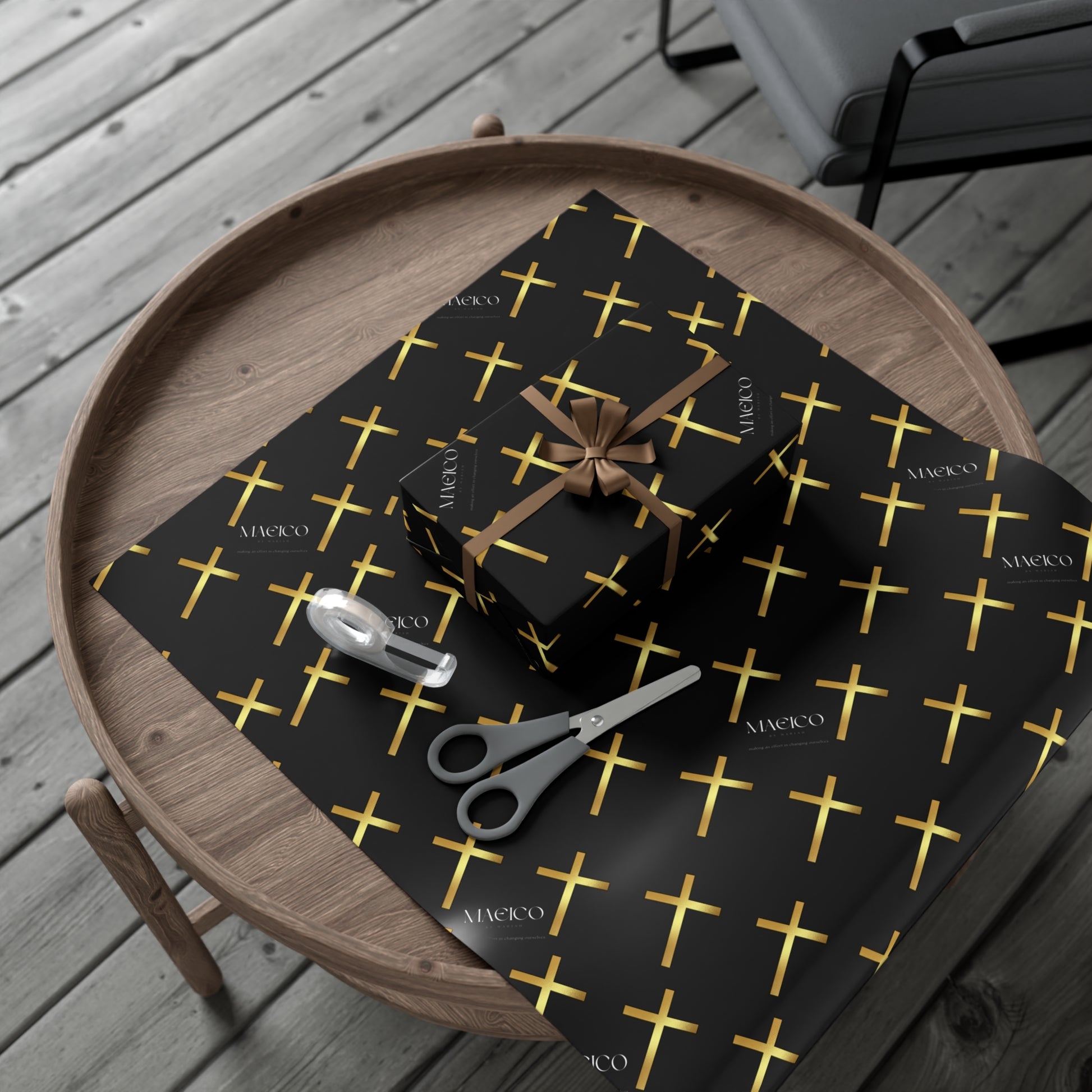 MAEICO Elegant Cross Gift Wrap Papers
