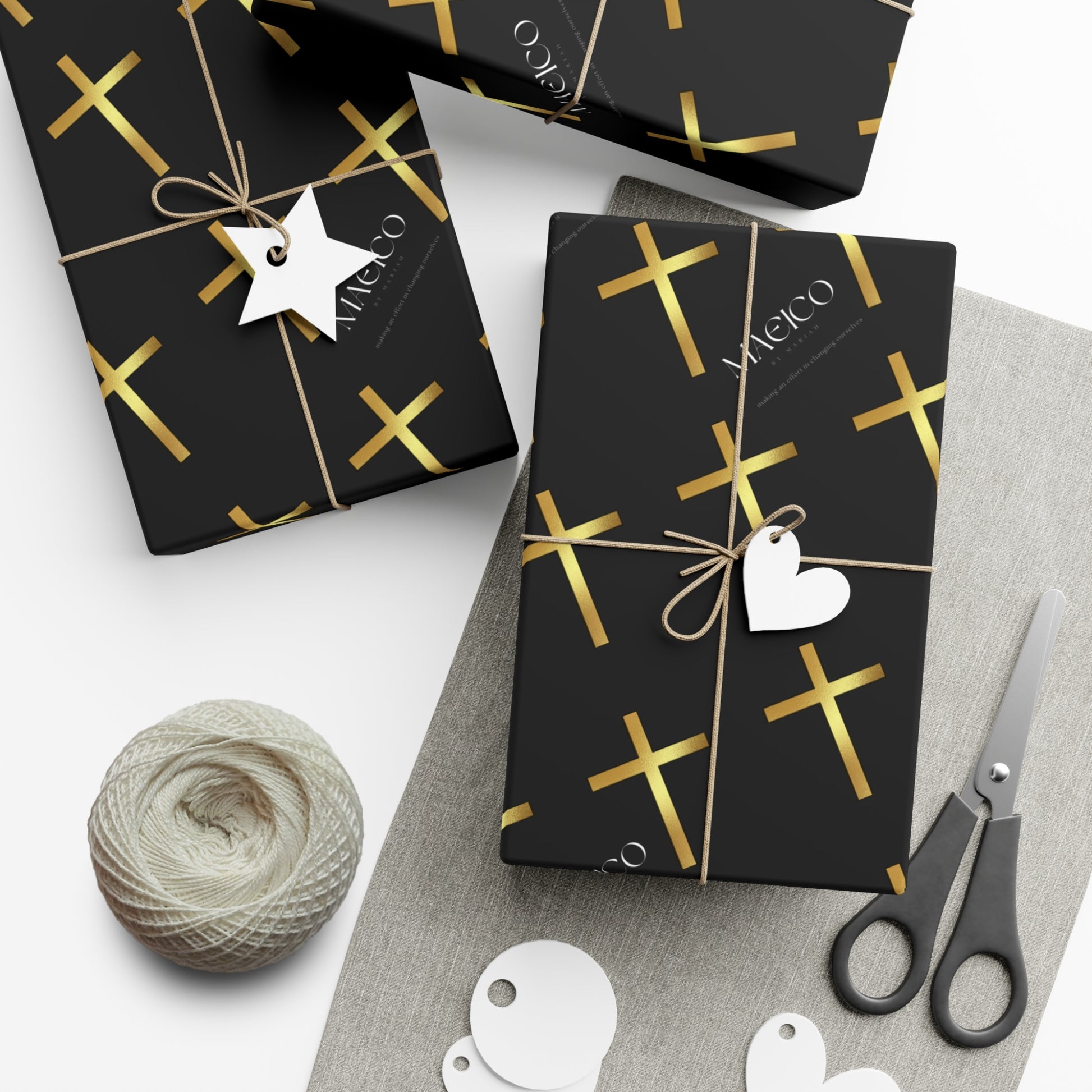 MAEICO Elegant Cross Gift Wrap Papers