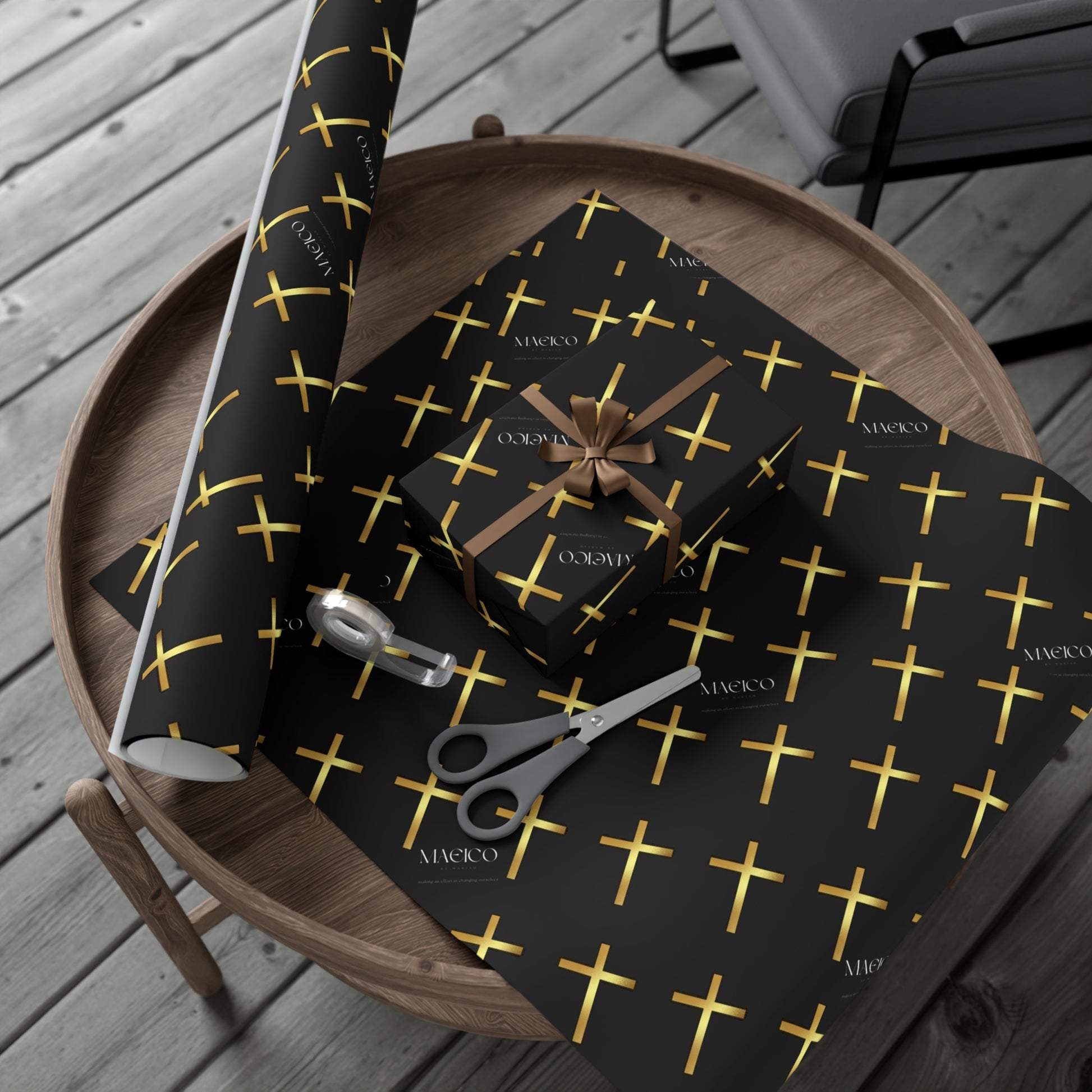 MAEICO Elegant Cross Gift Wrap Papers