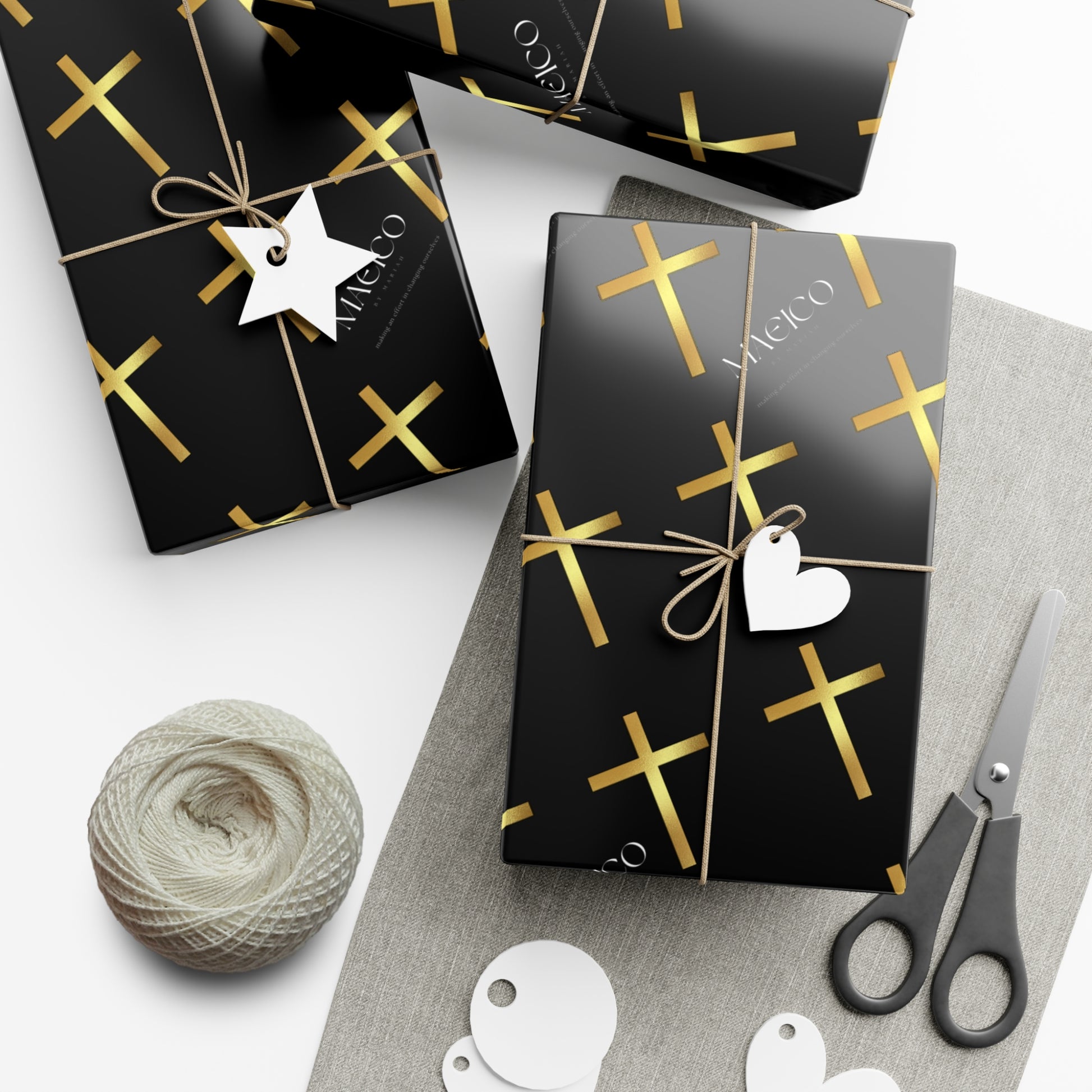 MAEICO Elegant Cross Gift Wrap Papers